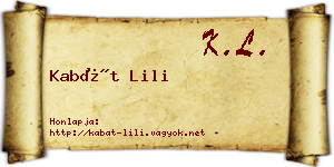 Kabát Lili névjegykártya