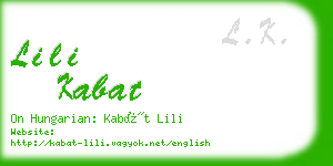 lili kabat business card